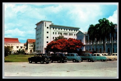 1960s Malaysia Penang  HSBC Hongkong and Shanghai Bank Building Postcard