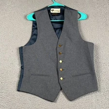 VTG Levi's Pantela Sportwear Men's S Gray Vest With Gold Button Business Formal