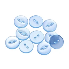10pcs Sky Blue Round Sewing Buttons 15mm Resin 2-Hole Fish Eye Craft Button