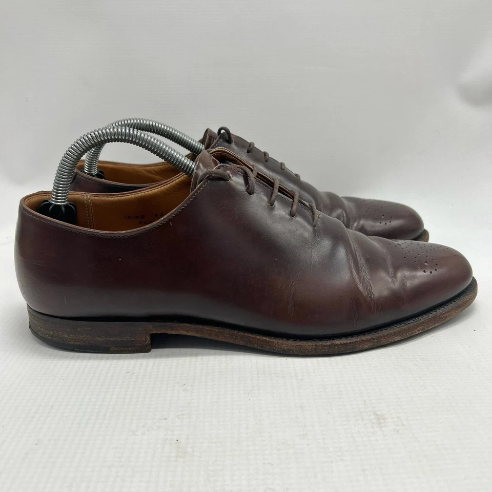 Zapatos de vestir Brooks Brothers Oxford de cuero marrón genuino para hombre talla 8,5 Inglaterra Foto 2 de 4