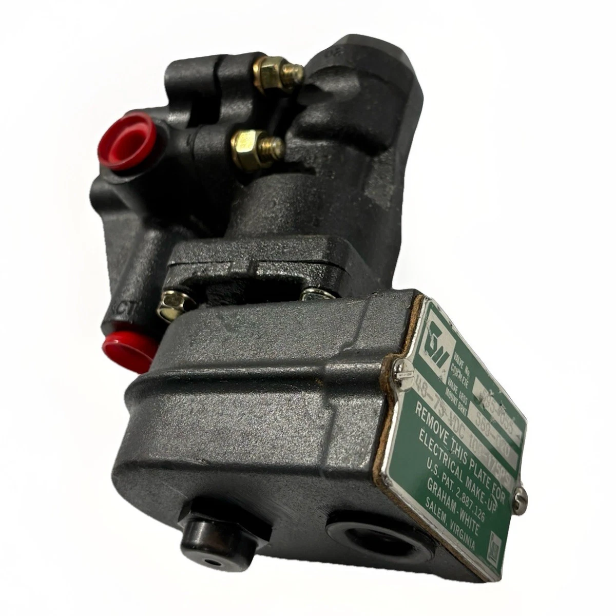 WABTEC GRAHAM WHITE RELAY CONTROL VALVE 595-055 48-75VDC 100-175PSI photo 1