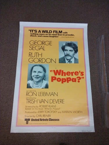 Vintage Where's Poppa movie poster App 25x40