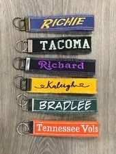 Key Fob Key Chain personalized Fabric Wristlet Lanyard 6  Long Handmade