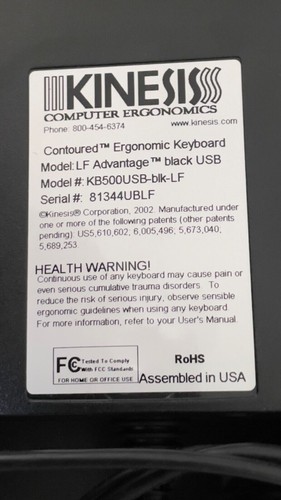 Kinesis KB500 MPC USB/LF Advantage Contoured Ergonomic Keyboard QWERTY MX Red - Picture 6 of 11