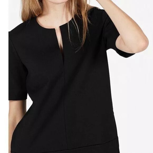 everlane ponte short sleeve dress Everlane Women's Size S Short Sleeve Black Workwear Ponte Shift Dress Viscose