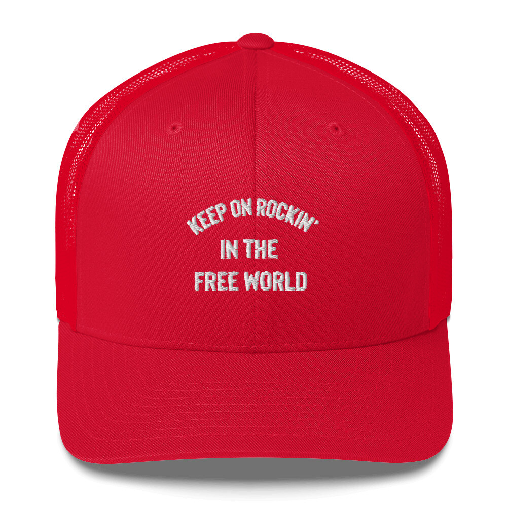 Keep On Rockin’ In The Free World Cap Neil Young, Crazy Horse,80s,Trucker  Cap