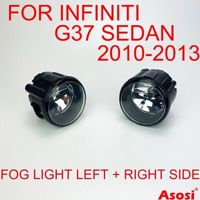 Front Bumper Fog Lights Lamps For Infiniti G37 2010-2013 Sedan Clear Glass Lens