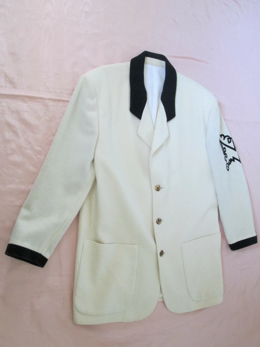 JEAN PAUL GAULTIER Vintage JACKET Off WHITE Wool BLACK Velvet