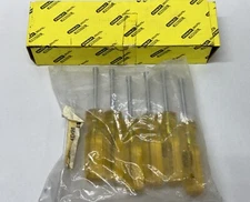 6x STANLEY PROFESSIONAL LINE 6mm Nut Drivers, Yellow Plastic Handle - NEW