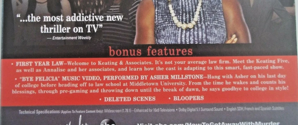 DVD HOW TO GET AWAY WITH MURDER The Complete First Season - Special Features - Image 4 of 4