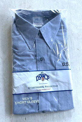 GENUINE US NAVY SHORT SLEEVE CHAMBRAY MAN'S UTILITY WORK SHIRT