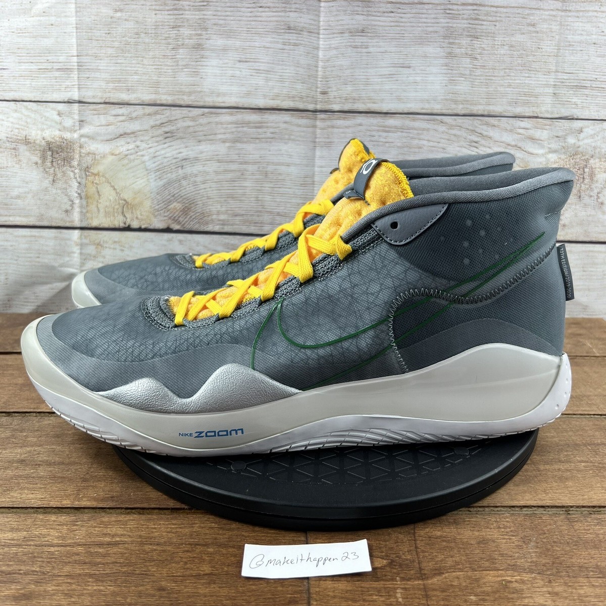 Nike ID Zoom KD 12 'Oregon' Grey Yellow Silver White BQ7697-991