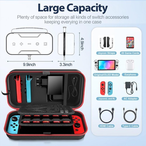 Premium Aufbewahrungsbox Für Nintendo Switch Schutzhülle Reisekoffer Hardcase - Bild 7 von 11