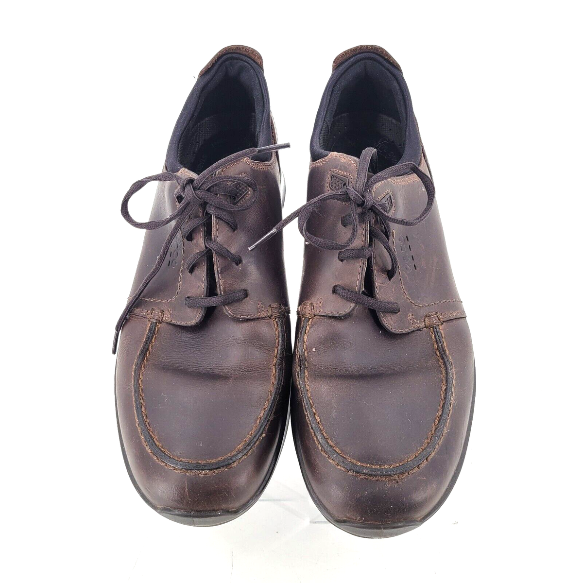 Ecco Men's Shock Point ApronToe Brown Shoes EUR 47 Comfort Oxford Lace-Up  Shoes