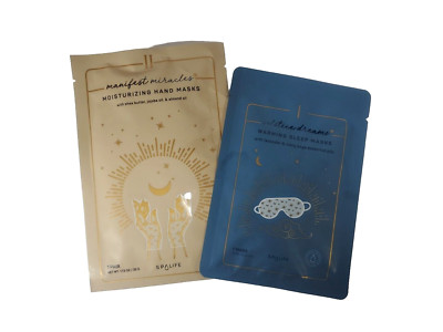 Lot (2) Facial & Hand SPALIFE Moisturizing Gloves Warming Sleep Sheet Masks New
