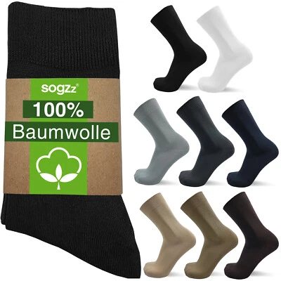 6-24 Paar SOGZZ® Herren Business Socken 100% Baumwolle ohne Gummi handgekettelt