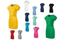 Kleid Damen Shirtkleid T-Shirt S-2XL Baumwolle 180g/m² Baumwollkleid label free