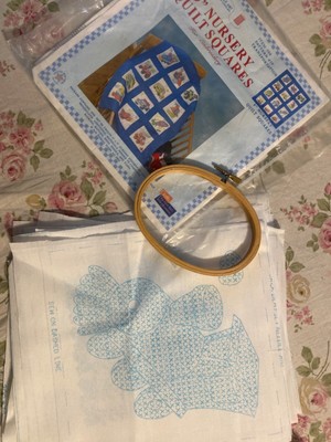 Vintage Nursery Quilt Squares for Embroidery Plane Train Boat Cars