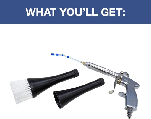 LAUCO Air Blow Gun for Car Detailing, High-Pressure Cleaner with Nozzle & Brush - Picture 2 of 5