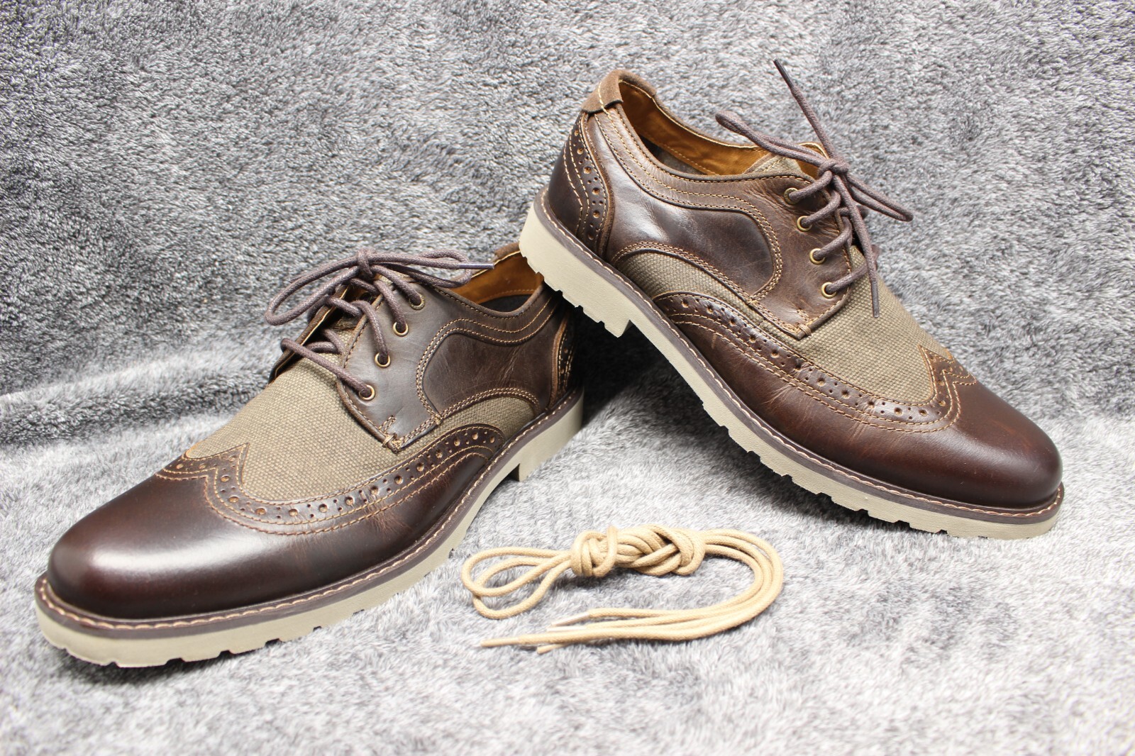 SAOLA Scarpe eleganti casual Lucky Brand da uomo taglia 10 in pelle marrone alare