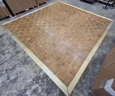 KING ARTHUR PARQUET WOOD PORTABLE DANCE FLOOR WITH EDGES 324SQFT, 18ft X 18ft