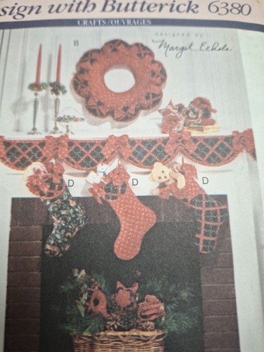 Tress Skirt Wreath Ornaments Butterick 6380 Craft Sewing Pattern Christmas VTG - Picture 3 of 6