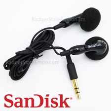 SanDisk Clip Jam Earphones GENUINE Black In-Ear Earbud Headphones for MP3 Player