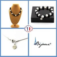 Steine Und Mineralien. Schmuckset Armband Halskette Perlen Achat Schwarz + Stein