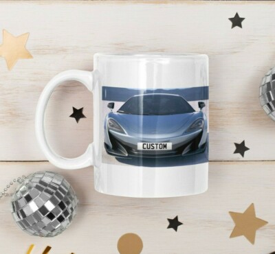 Personalisiertes Nummernschild McLaren 600LT Reg Kaffeebecher Unikat Geschenk  