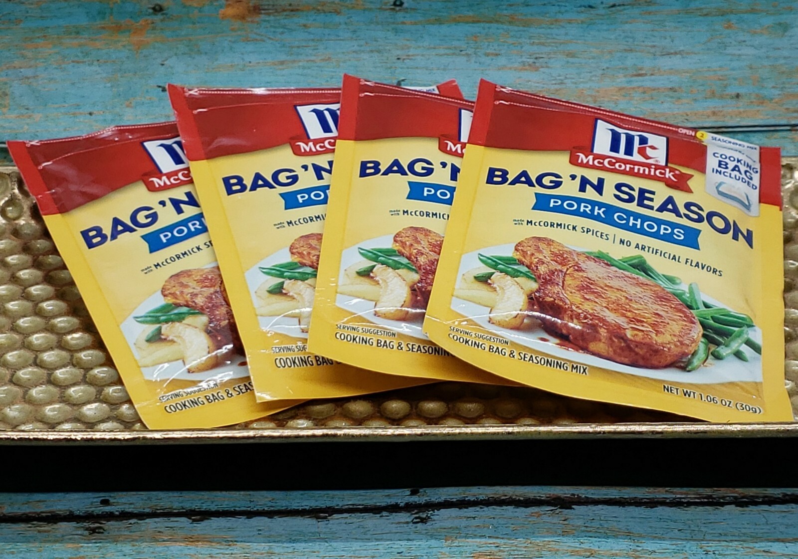4 McCormick Bag N Season Pork Chops Cooking Bag & Seasoning Mix Best By