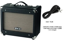 EKO V15 AMPLIFICATORE COMBO PORTATILE 15W PER CHITARRA ELETTRICA + CAVO