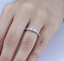 925 Sterling Silver Skinny CZ Wedding Band Celebration Ring Size 3-15 M3581