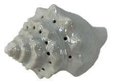 VTG Conch Shell Potpourri Pomander Ceramic Iridescent Pearlescent Beach Bathroom