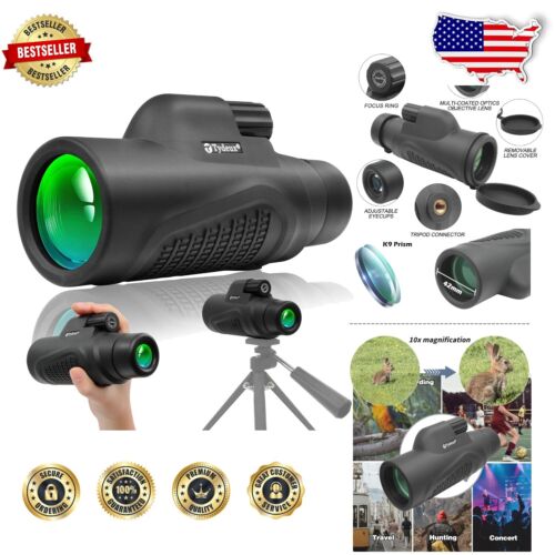 Lightweight Shockproof 10x42 Monocular Telescope for Wildlife Viewing and Travel