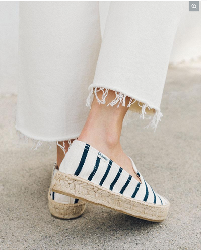 Zapatillas para fumar a rayas Soludos The Sevilla para mujer talla 7,5 sin cordones - Imagen 5 de 13
