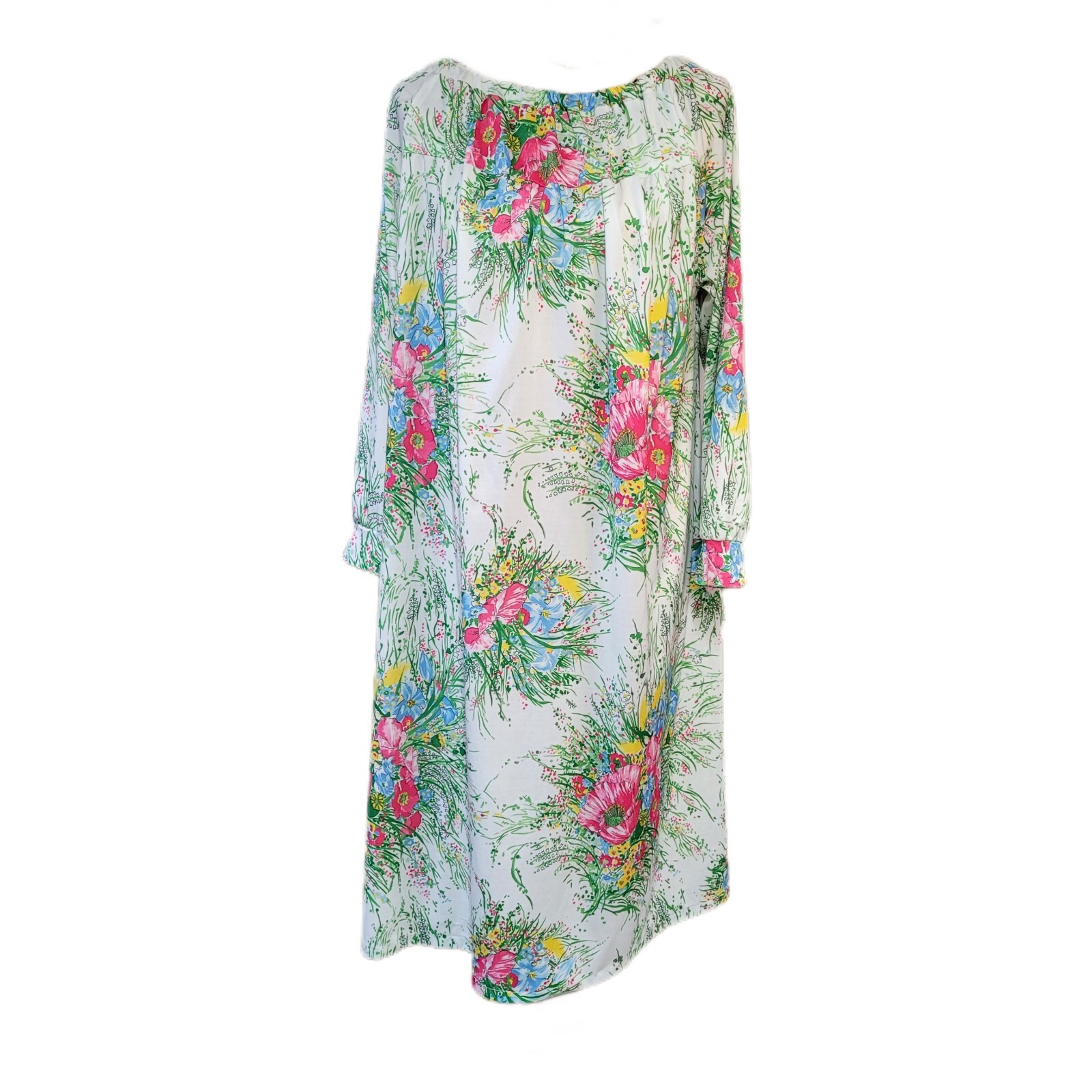 Vintage 80's Artistic Handmade Floral Moo Moo Nig… - image 1