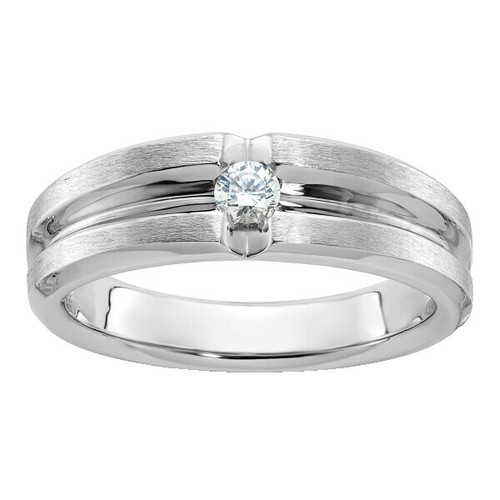 Bague Homme Moissanite 3.00 Ct – Rond VVS1, Plaqué Or Blanc 14k, Argent 925