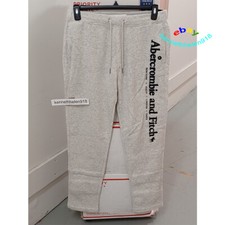 ABERCROMBIE FITCH CLASSIC LOGO SWEATPANTS LIGHT HEATHER GREY MENS SIZE MEDIUM