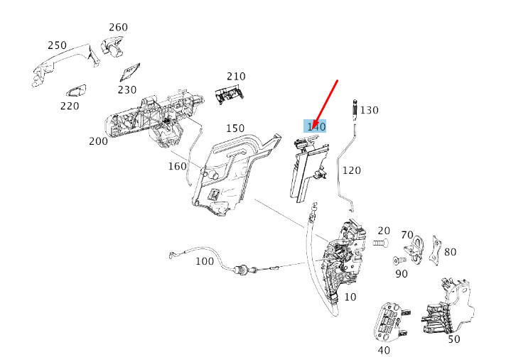 MERCEDES-BENZ GLA X156 Türlagerhalterung vorne rechts A1567230214