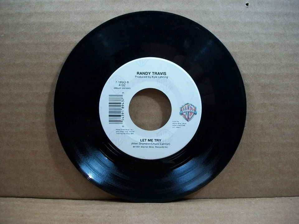 Randy Travis - I'd Surrender All/Let Me Try (45 RPM, 1991, Warner Bros.) - Image 4 of 4