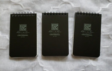 Rite in the Rain 3x5 Top-Spiral Notebook - 3-PACK - Black Cover - No. 735 - NEW