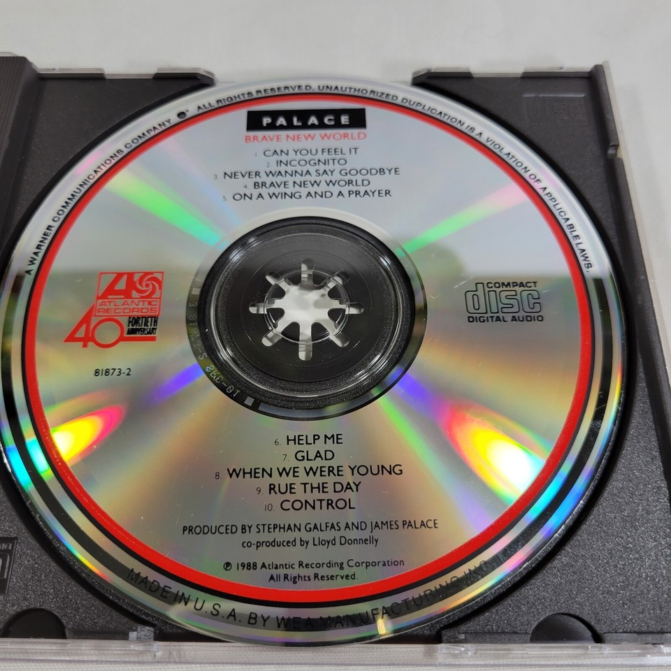 Palace Brave New World CD 1988 Atlantic Vintage Audio CD Can You Feel