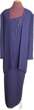 After Dark Women's Formal 3PC Long Skirt Suit Mother of Bride Purple Size 12