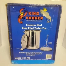 King Kooker 30Qt Stainless Turkey Cooker Pot SS30PKS CAJUN Boiler FRIER Seafood