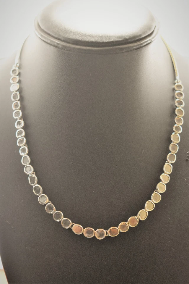 Ожерелье с бриллиантами в горошек, серебро 925 пробы, викторианское, ожерелье для женщин - Изображение 3 из 4