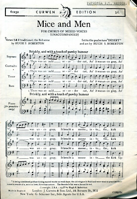 'Mice and Men' for Chorus of Mixed Voices (unaccompanied)
