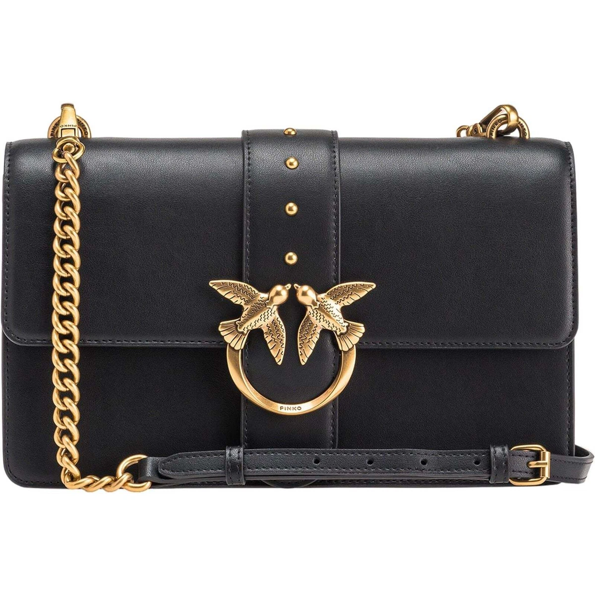 PandaHall Tracolla Corta Per Borsa In Similpelle PU - 72.5 Cm X 3.5 Cm - Nero Con Fermagli Dorati - Cinghia Ricambio Fai Da Te