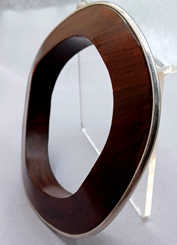 Brazalete Brazalete Madera Silpada Ondulado Palisandro Plata de Ley Foto 2 de 4