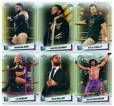 LOT - 2021 TOPPS CHROME WWE REFRACTOR - REED, MORGAN, O'REILLY, ROLLINS, ESCOBAR
