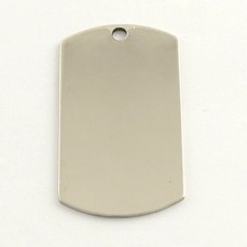 Silver Dog Tag Stamping Blank Stainless Steel Engraving Large 43mm Full Size
